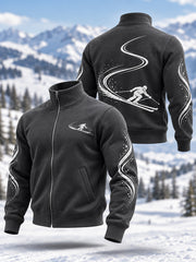 Sweat-shirt décontracté à fermeture éclair pour amateurs de ski, prêt pour la saison hivernale