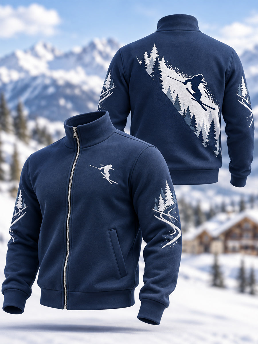 Sweat-shirt décontracté à fermeture éclair pour amateurs de ski, prêt pour la saison hivernale