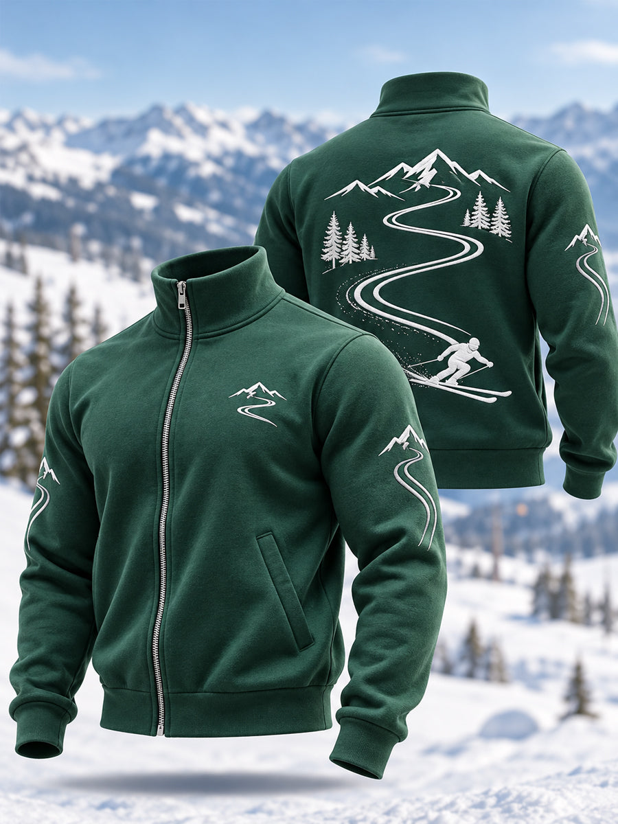 Sweat-shirt décontracté à fermeture éclair pour amateurs de ski, prêt pour la saison hivernale