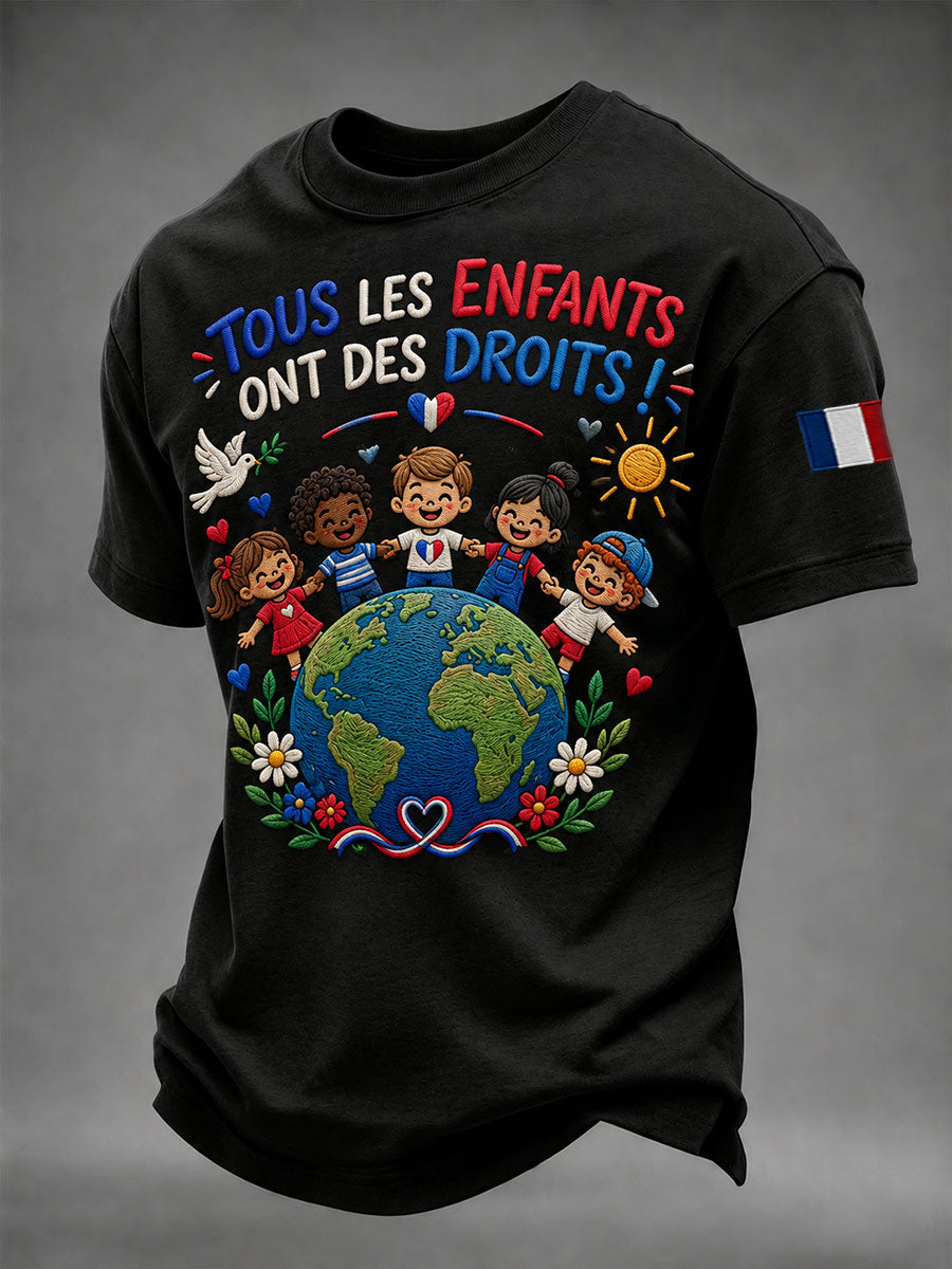 T-shirt imprimé pour hommes: Tous les enfants ont les mêmes droits