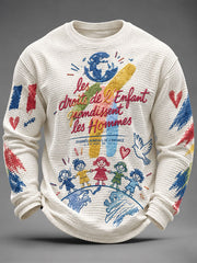 T-shirt à manches longues les droits de l'Enfant grandissent les Hommes Waffle Homme
